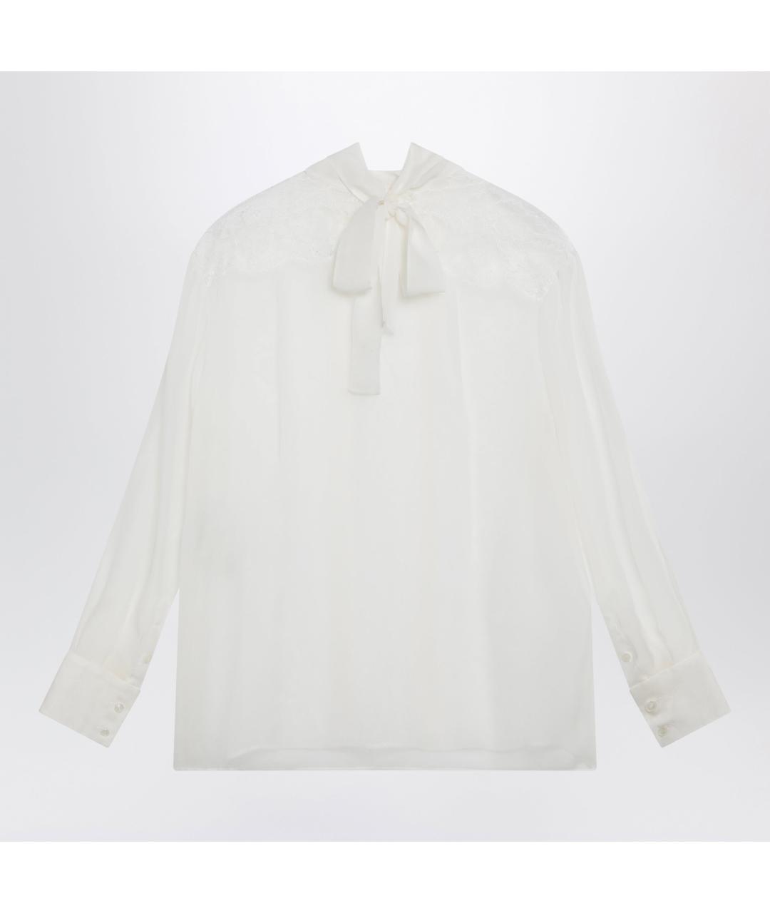 DOLCE&GABBANA Белая шелковая блузы, фото 2