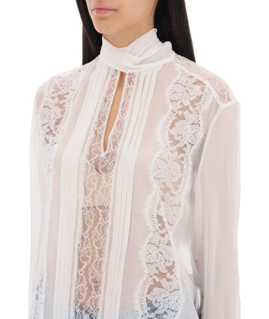 DOLCE&GABBANA Белая шелковая блузы, фото 4