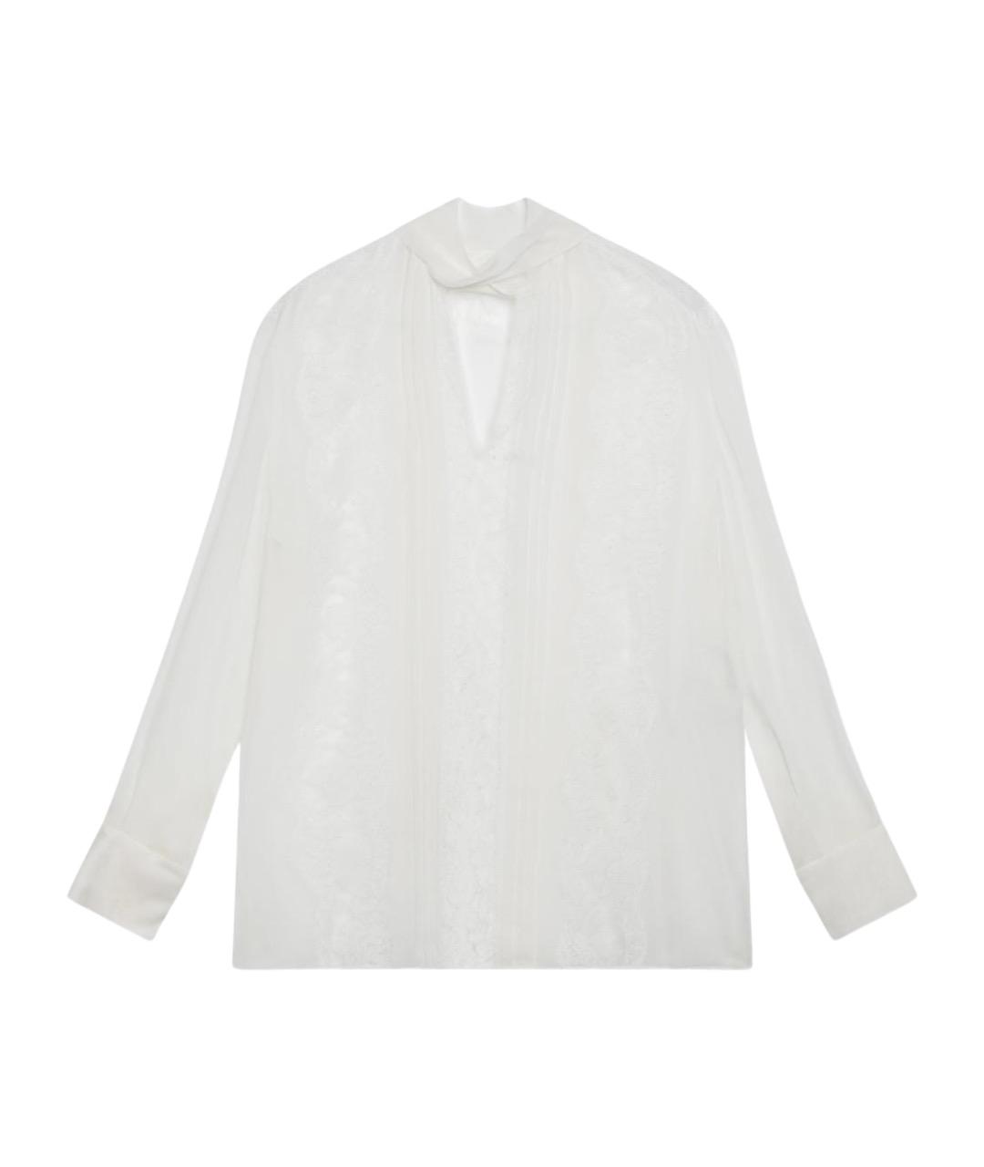 DOLCE&GABBANA Белая шелковая блузы, фото 1