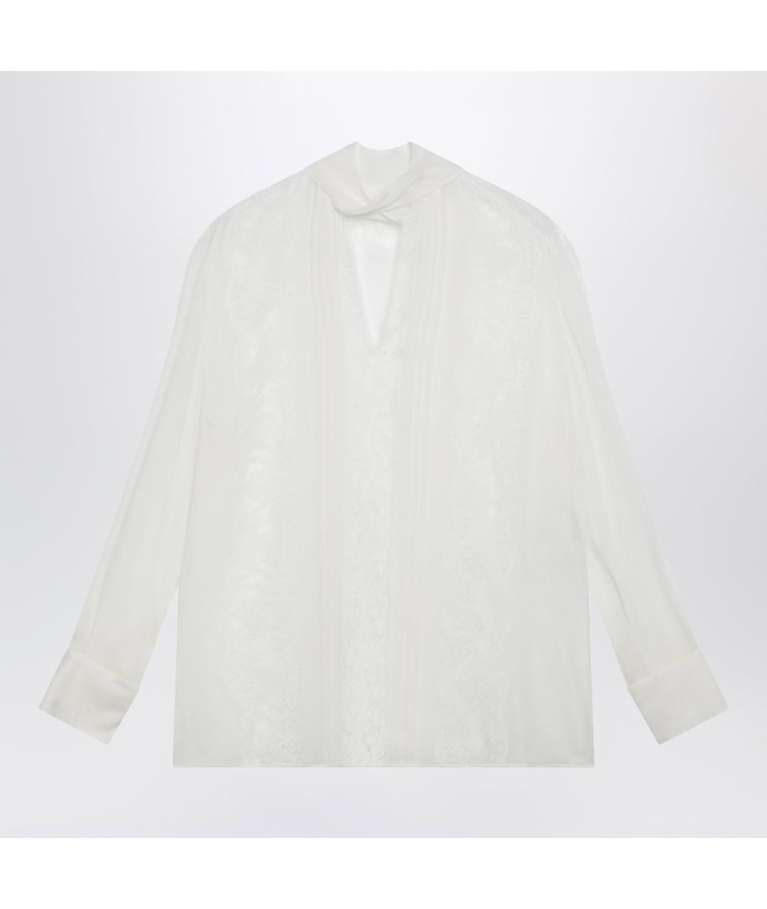 DOLCE&GABBANA Белая шелковая блузы, фото 5