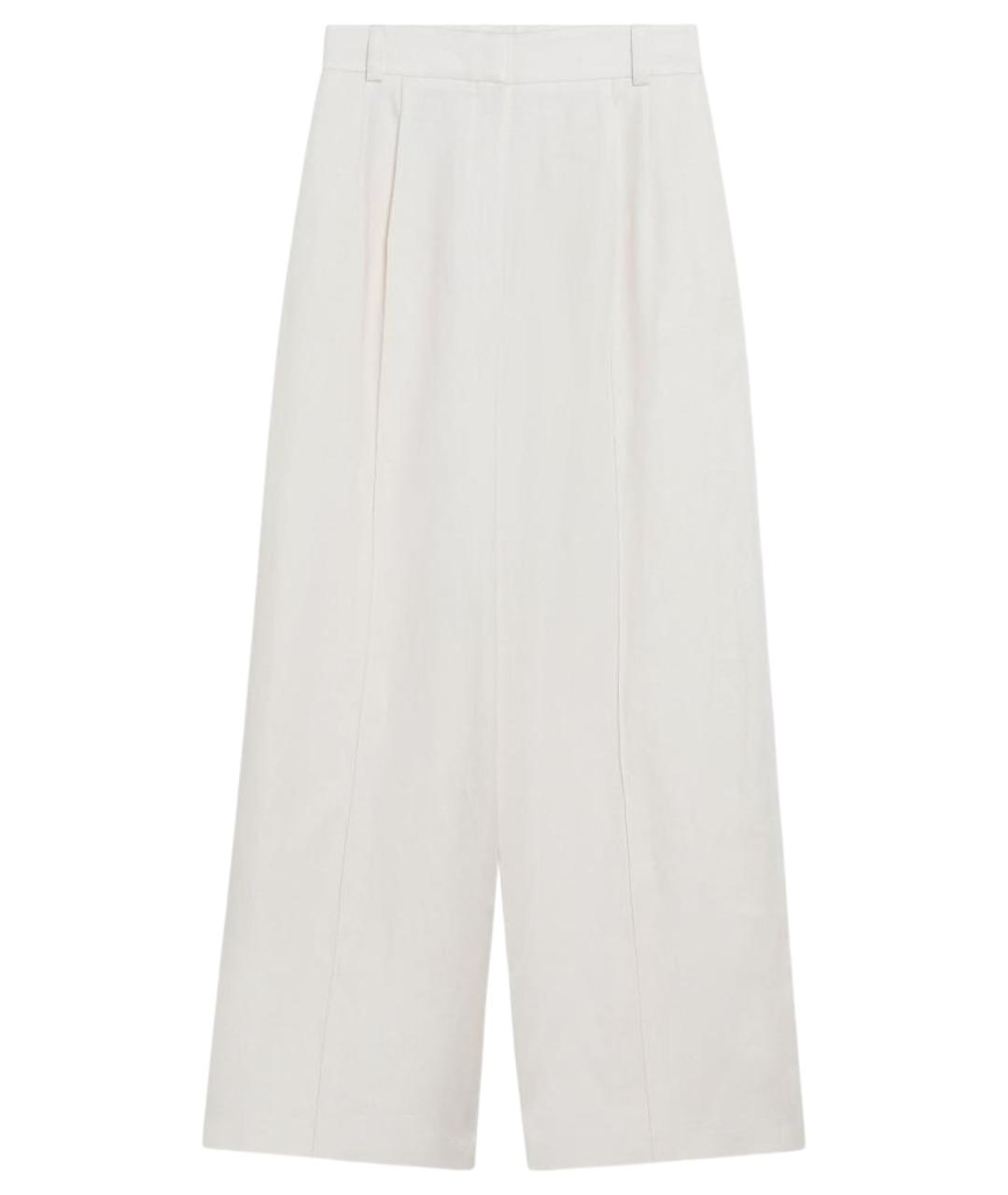 LORO PIANA Белые льняные прямые брюки, фото 1