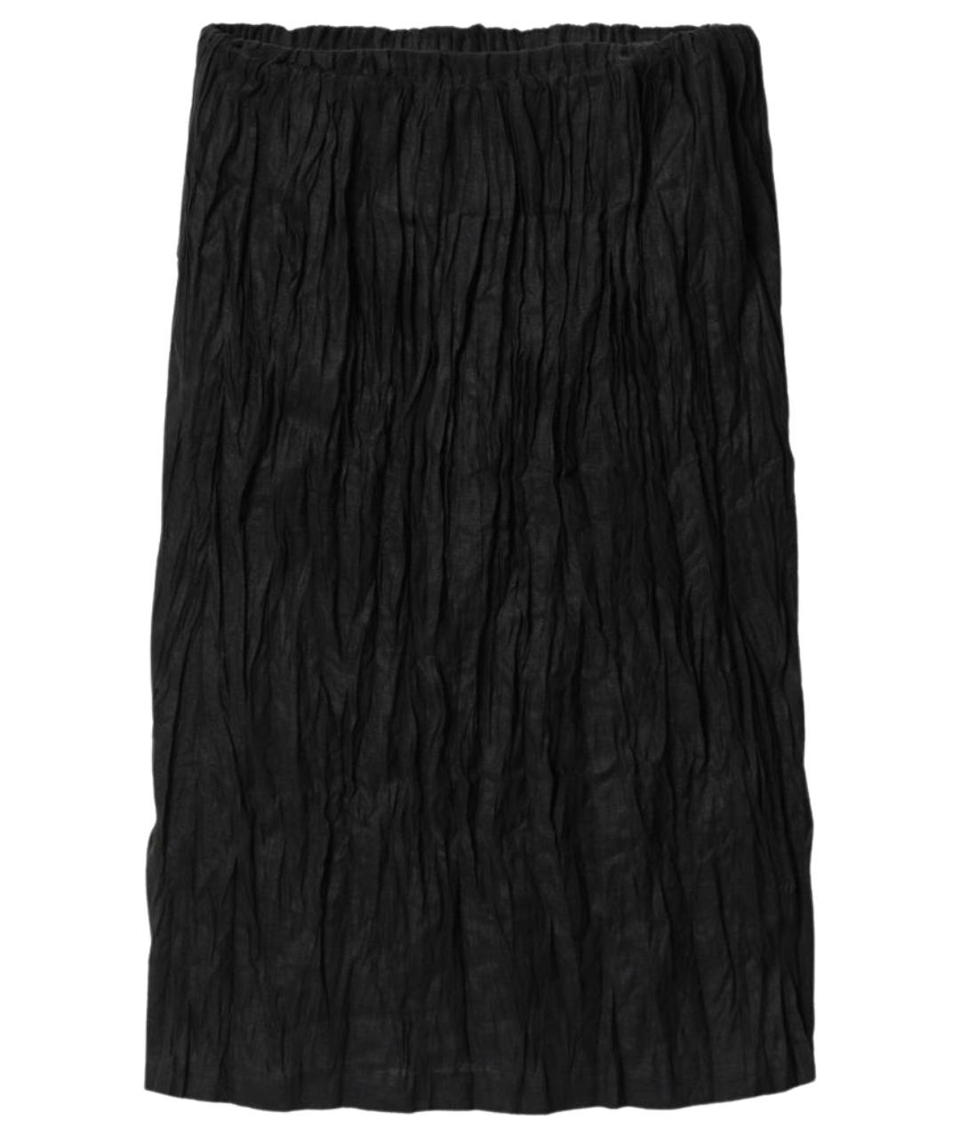 TOTEME Черная льняная юбка миди, фото 1