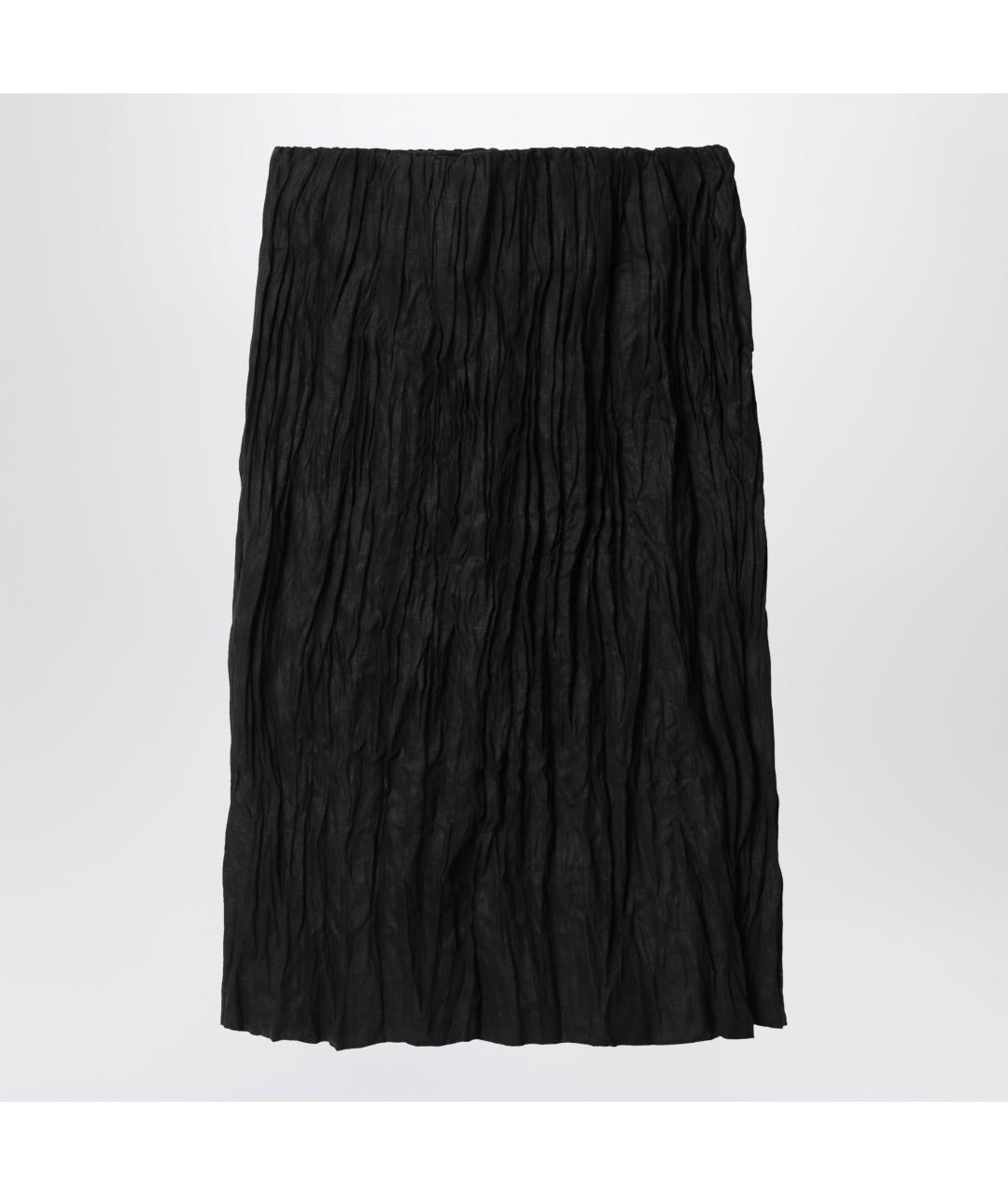 TOTEME Черная льняная юбка миди, фото 3