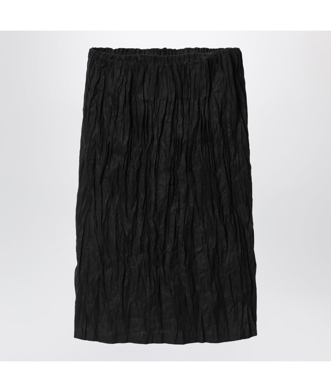 TOTEME Черная льняная юбка миди, фото 2