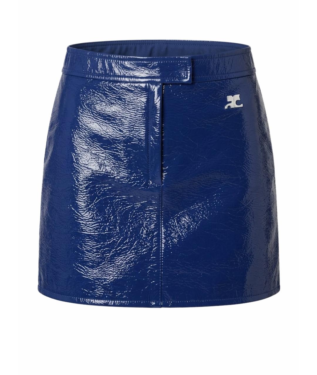 COURREGES Синяя хлопковая юбка мини, фото 1