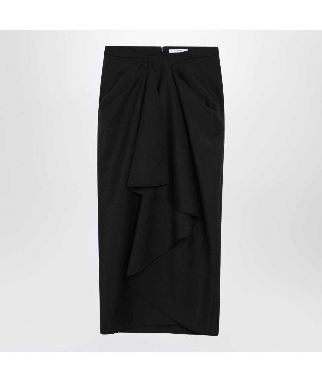GIVENCHY Черная шерстяная юбка миди, фото 3