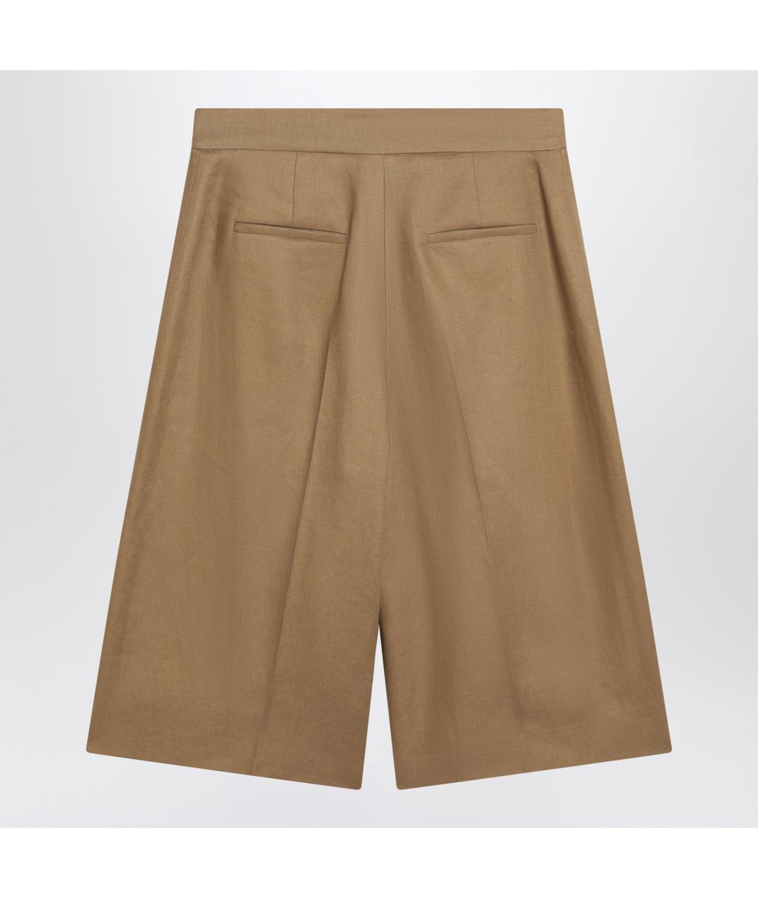 MAX MARA Коричневые льняные шорты, фото 2
