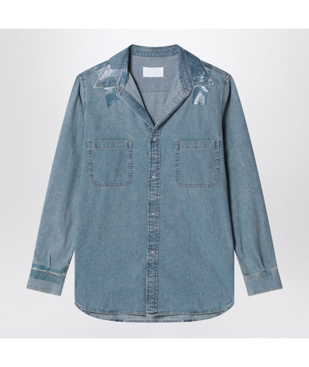 MAISON MARGIELA Голубая хлопковая кэжуал рубашка, фото 3