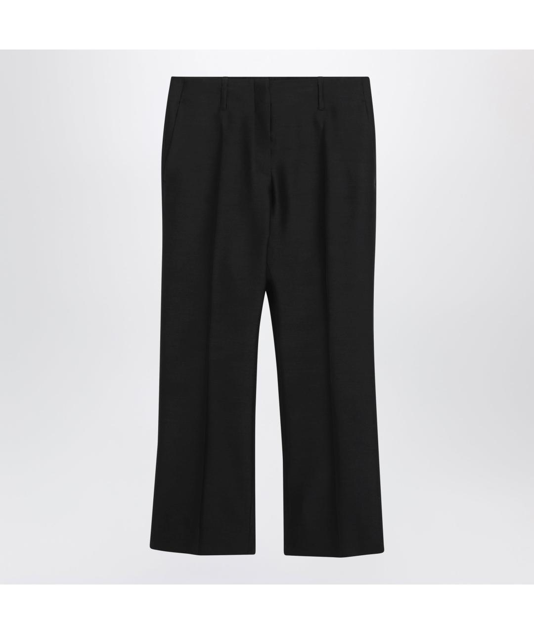 DRIES VAN NOTEN Черные шерстяные прямые брюки, фото 3