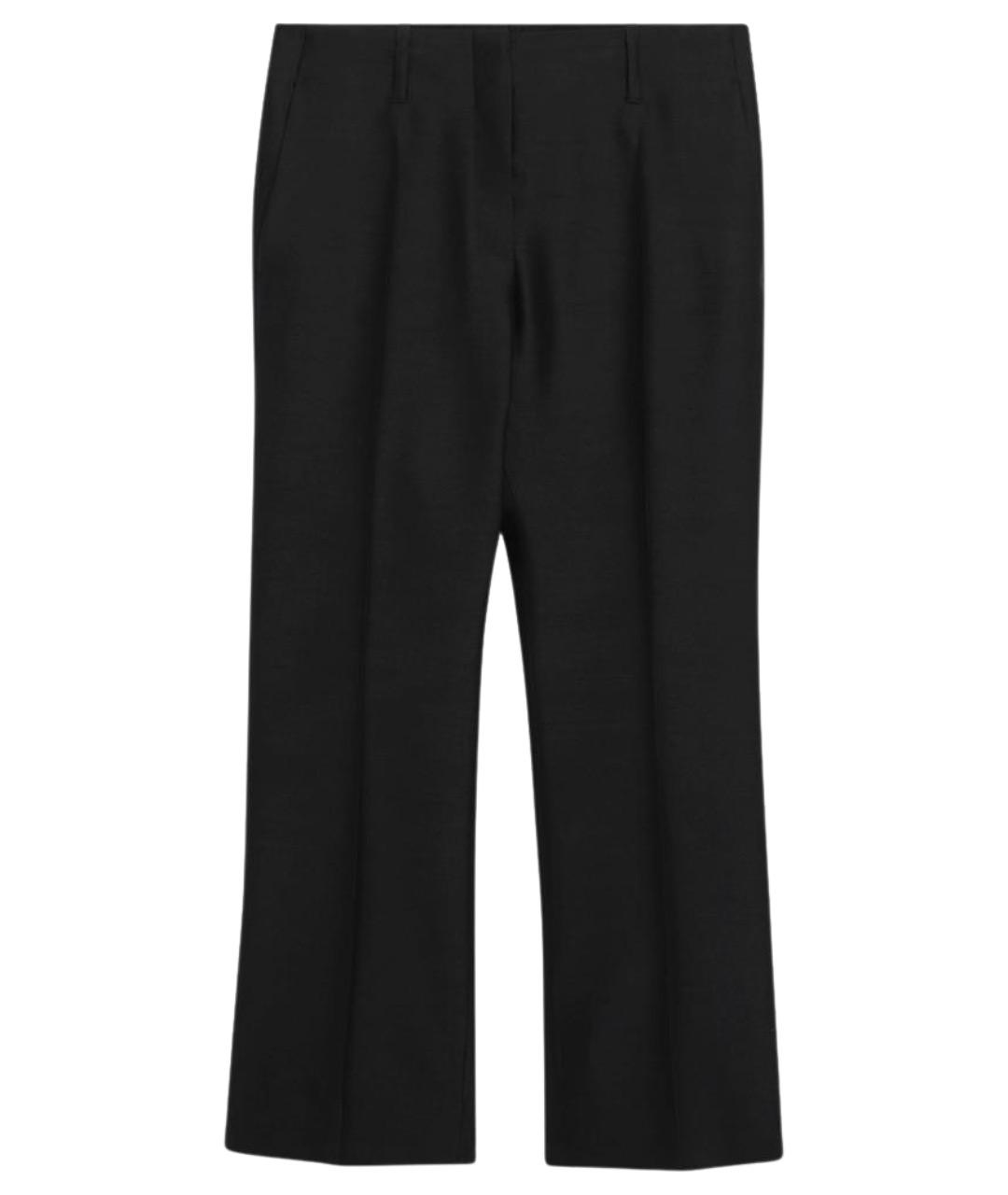 DRIES VAN NOTEN Черные шерстяные прямые брюки, фото 1