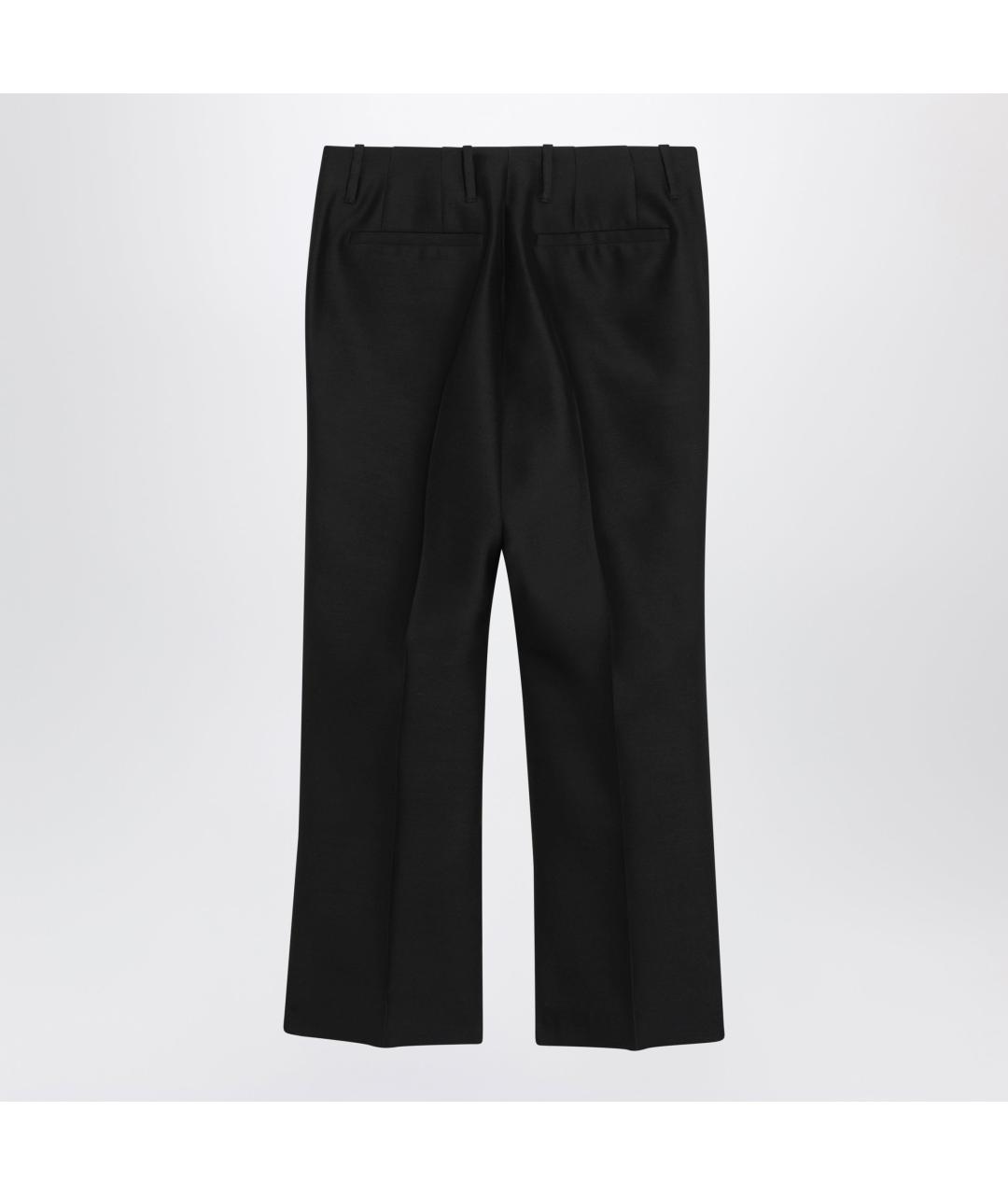 DRIES VAN NOTEN Черные шерстяные прямые брюки, фото 2