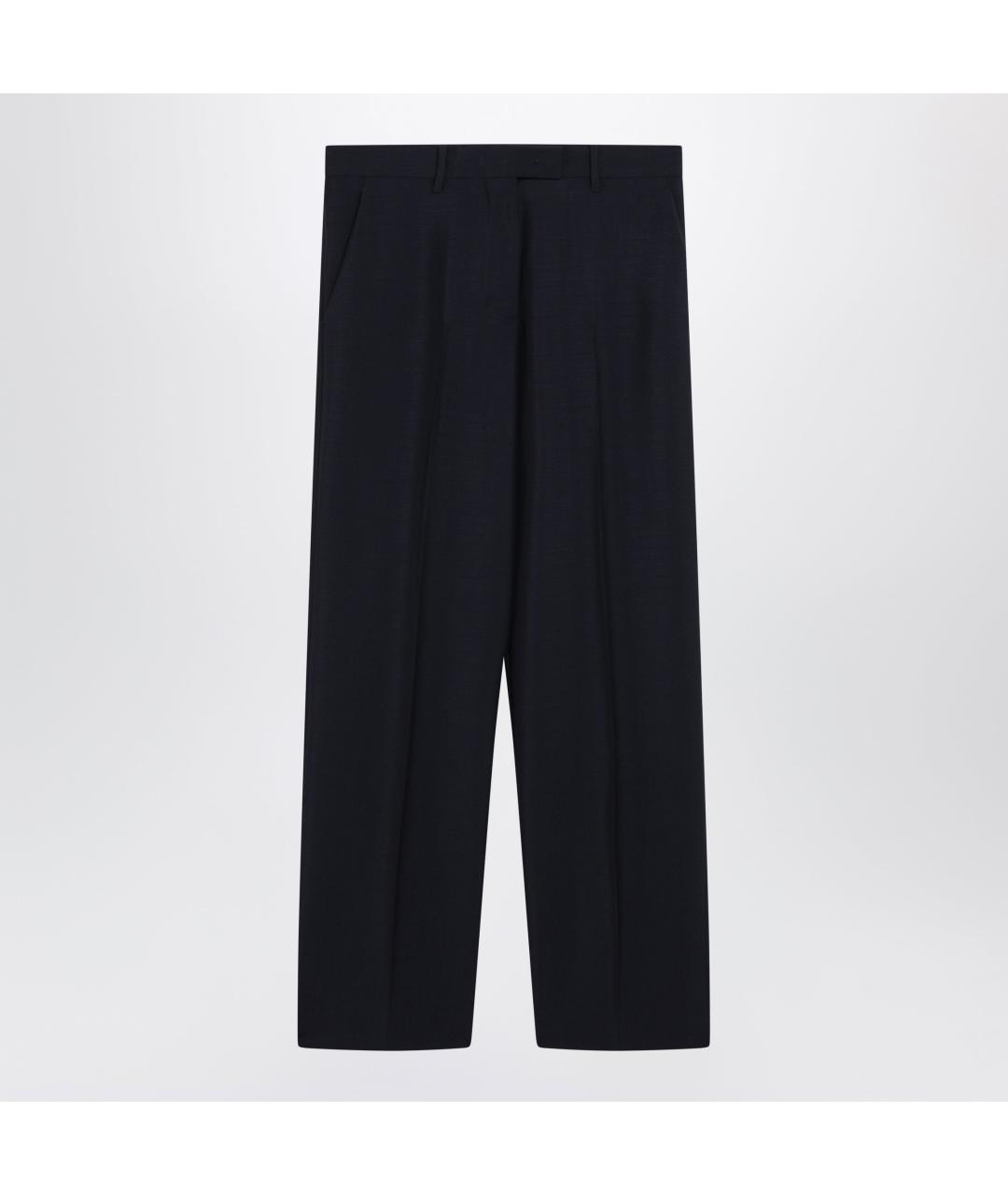MIU MIU Синие шерстяные прямые брюки, фото 3