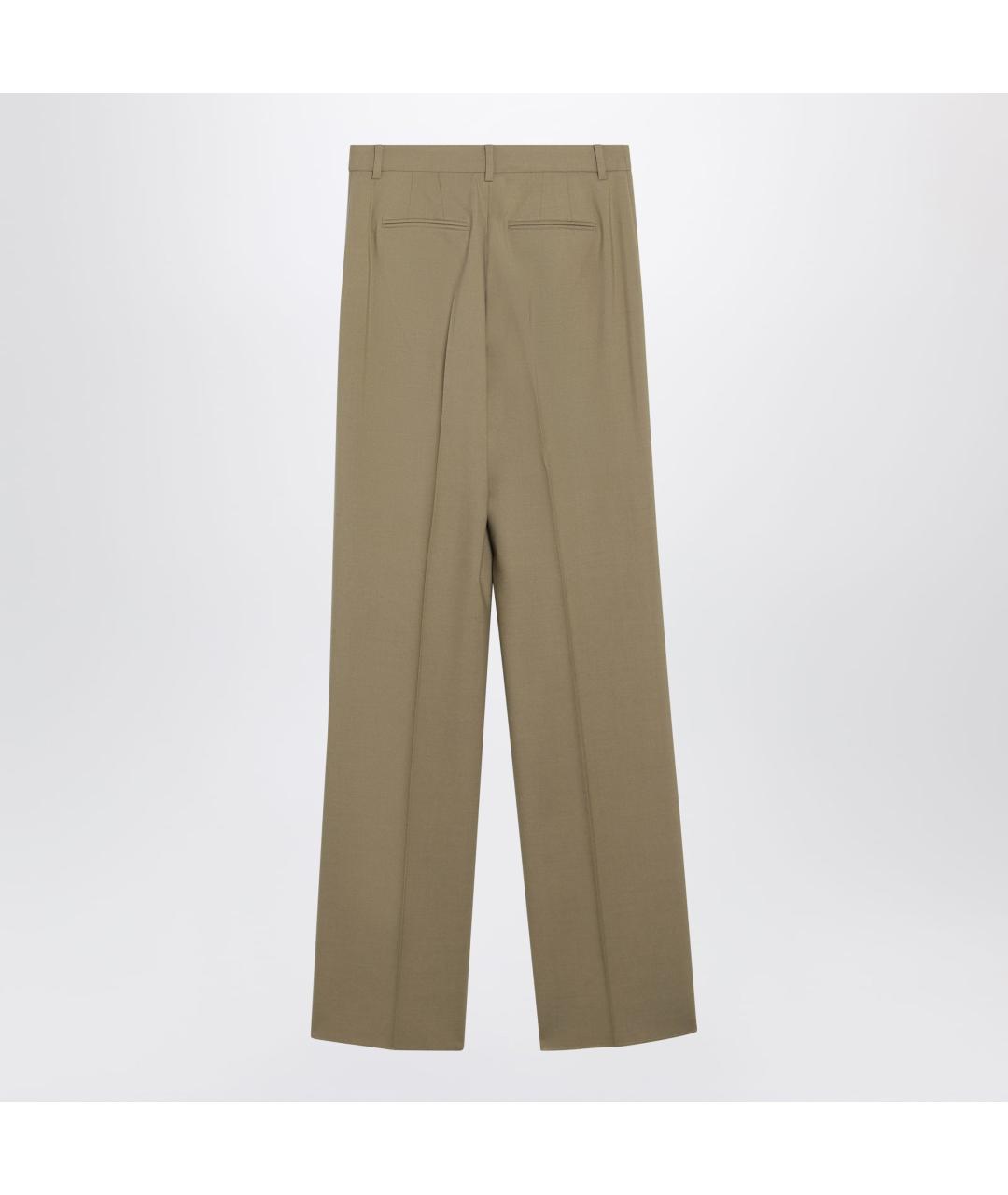 MAX MARA Бежевые шерстяные прямые брюки, фото 2