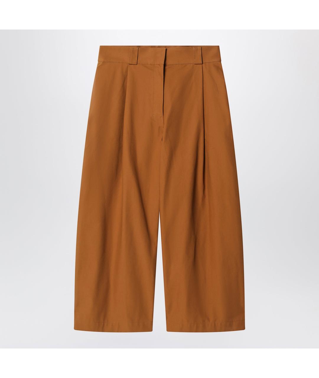 BALENCIAGA Коричневые хлопковые прямые брюки, фото 3