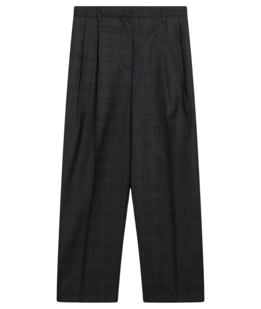 PRADA Серые шерстяные прямые брюки, фото 1