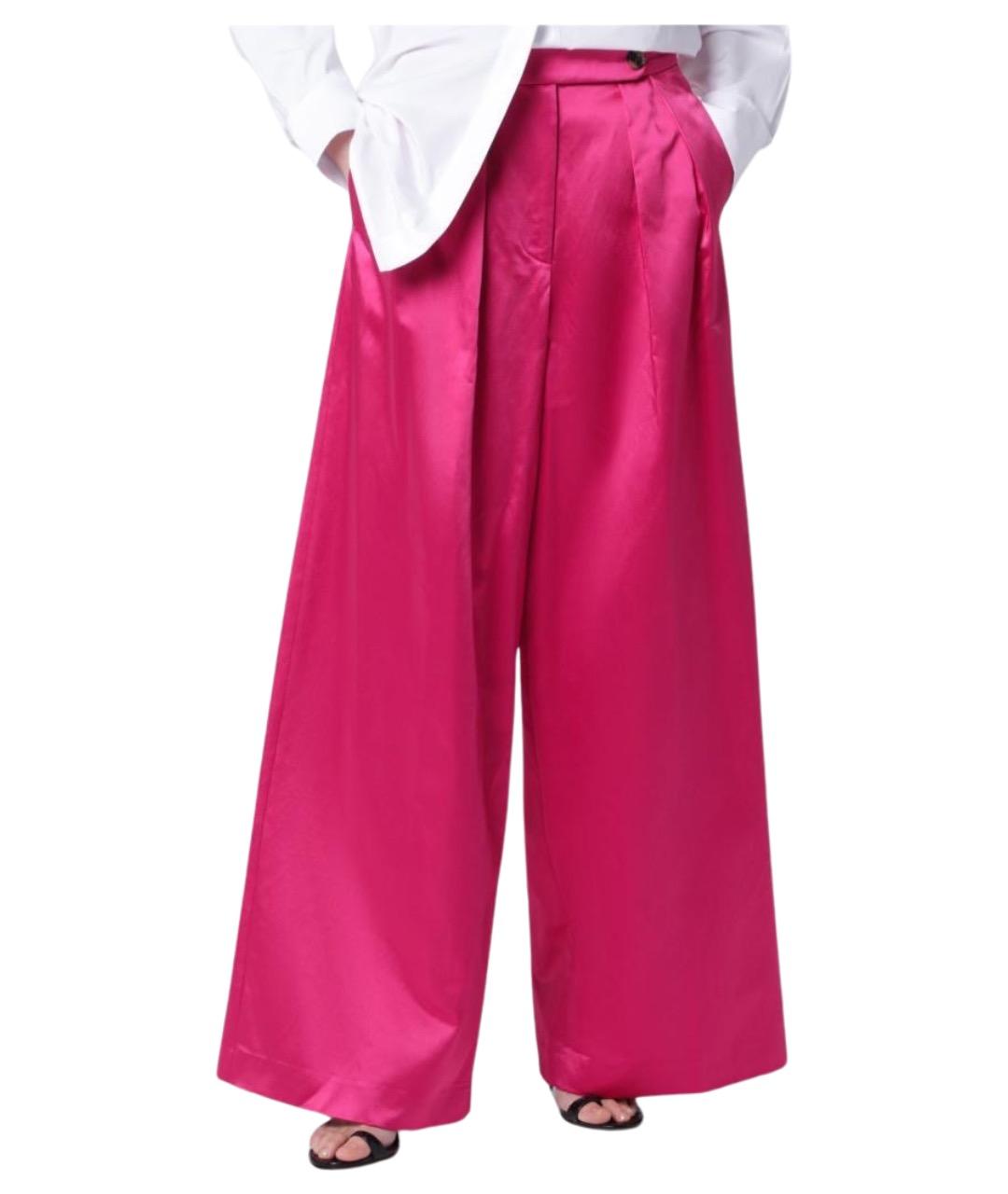 DRIES VAN NOTEN Розовые прямые брюки, фото 1