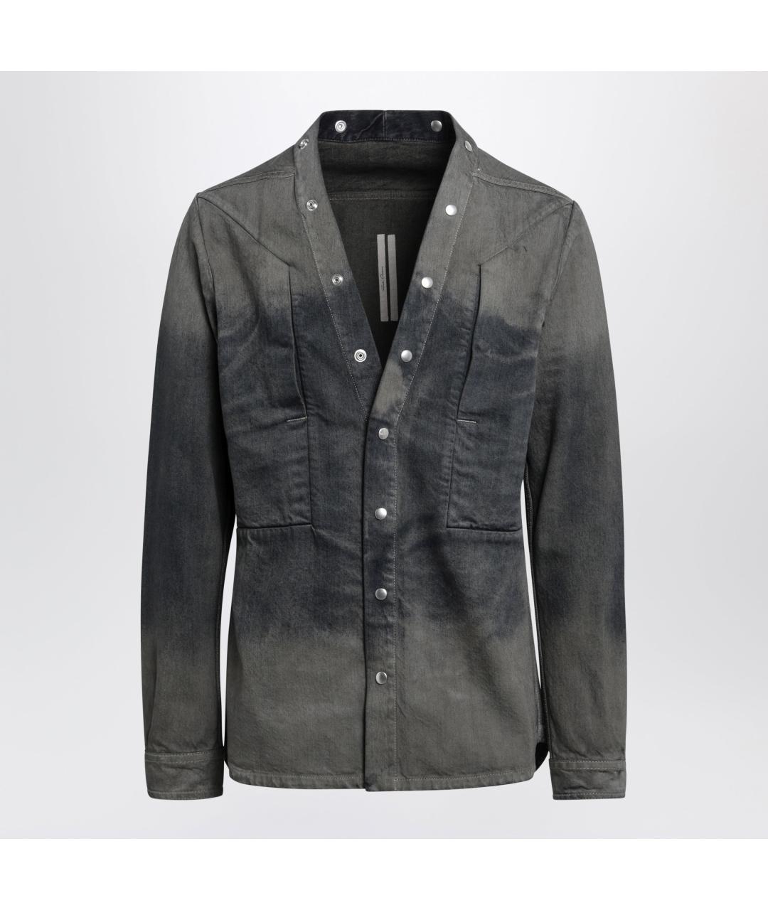 RICK OWENS Серая кэжуал рубашка, фото 3