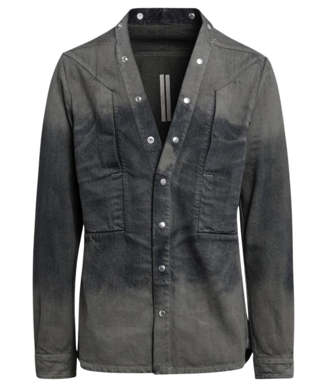 RICK OWENS Серая кэжуал рубашка, фото 1