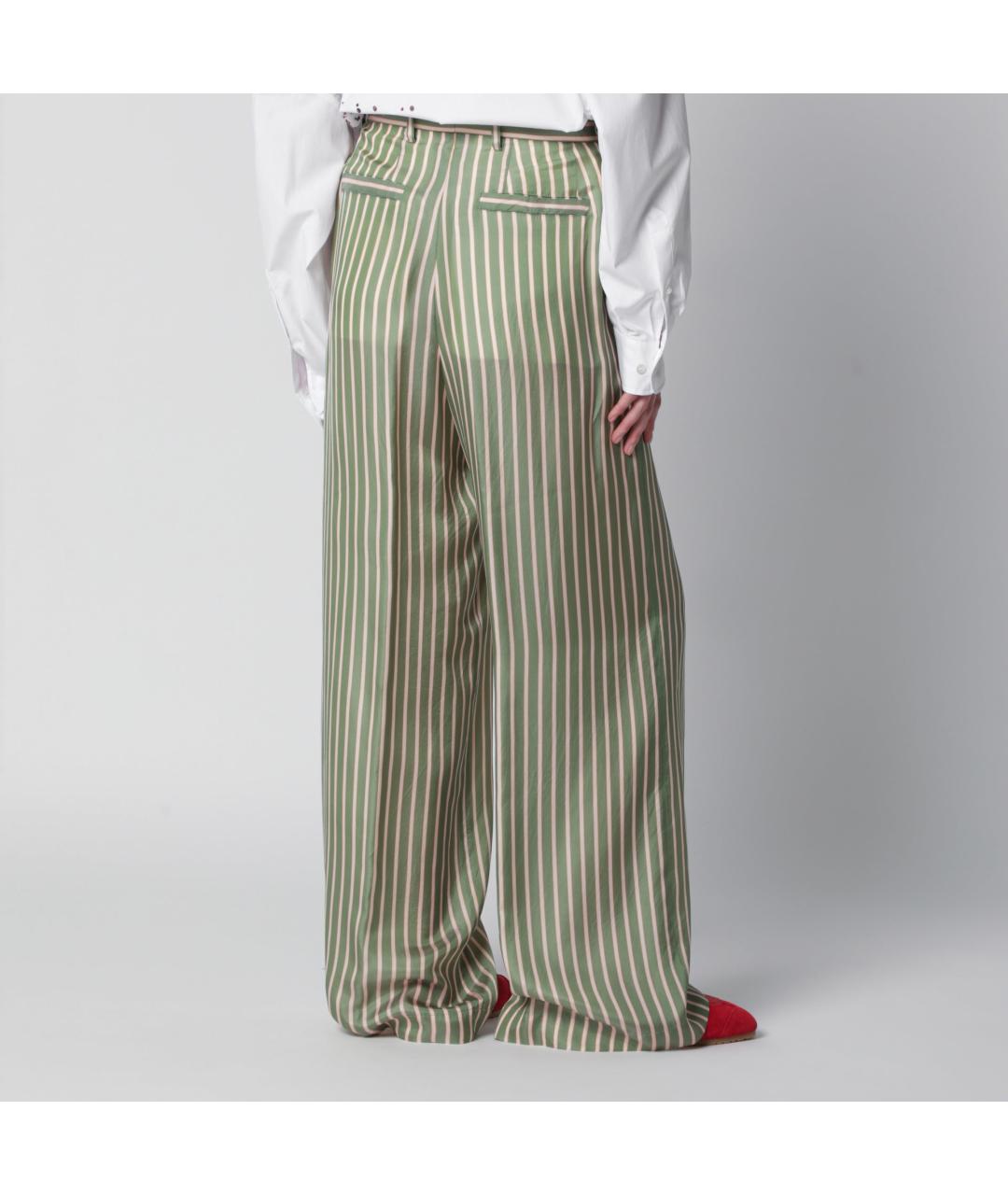 DRIES VAN NOTEN Зеленые прямые брюки, фото 2