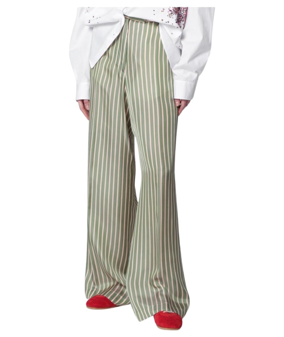 DRIES VAN NOTEN Зеленые прямые брюки, фото 1