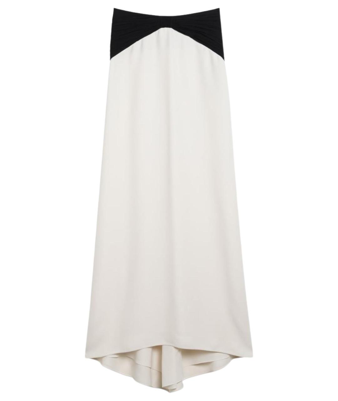 VALENTINO Бежевая шелковая юбка макси, фото 1