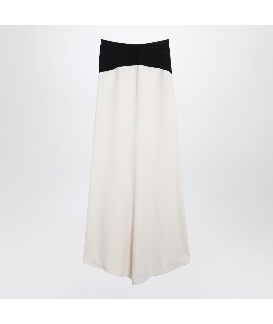 VALENTINO Бежевая шелковая юбка макси, фото 2