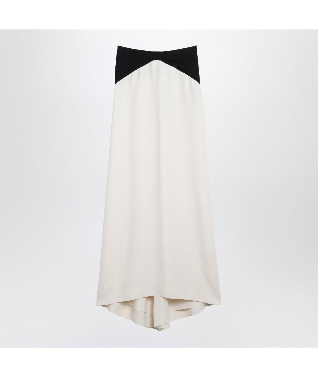 VALENTINO Бежевая шелковая юбка макси, фото 3