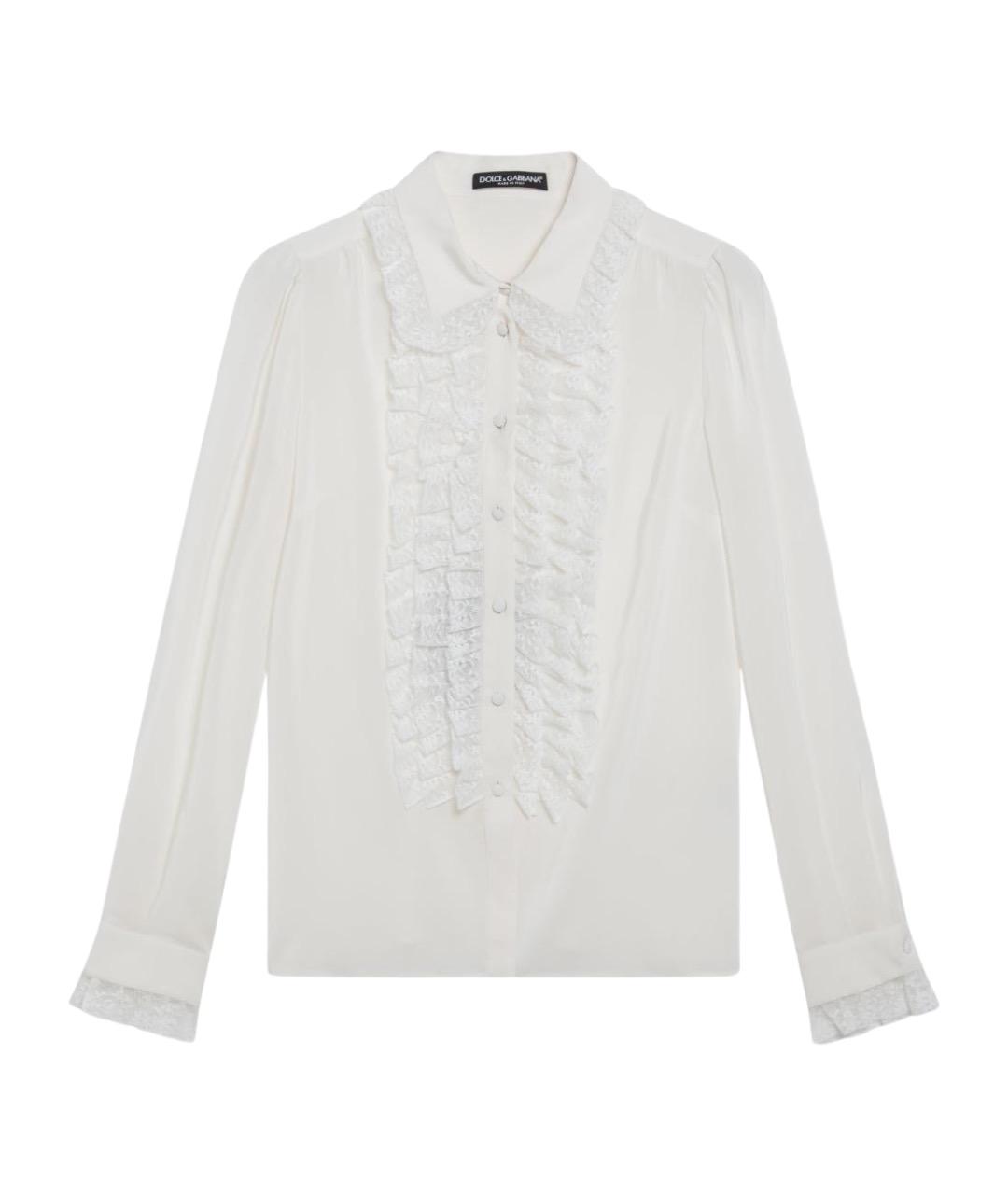 DOLCE&GABBANA Белая шелковая рубашка, фото 1
