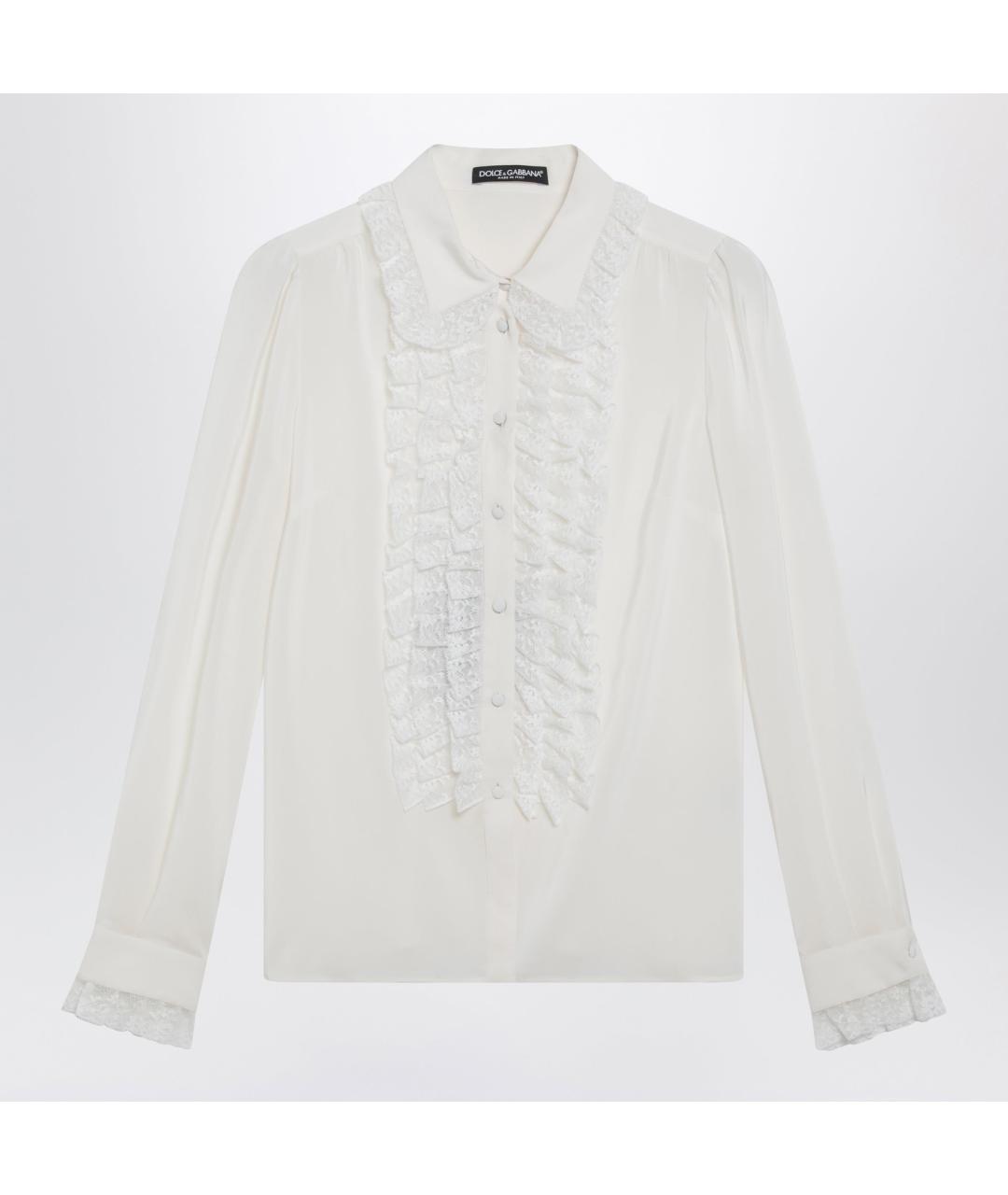 DOLCE&GABBANA Белая шелковая рубашка, фото 3