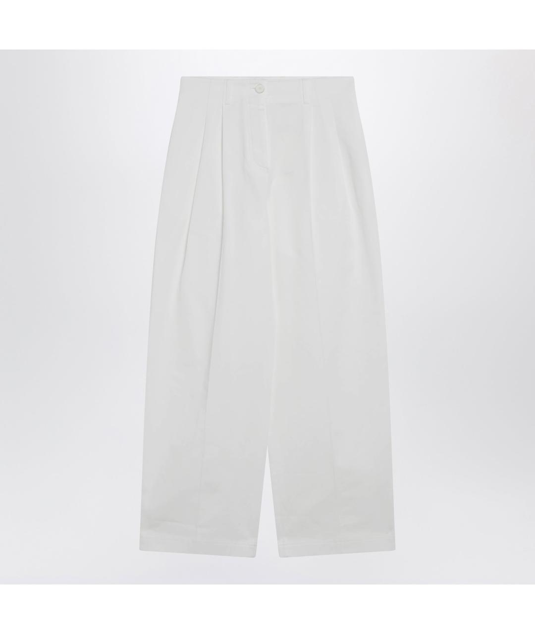 TOTEME Белые хлопковые прямые брюки, фото 2