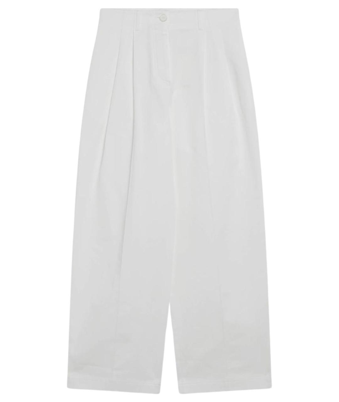 TOTEME Белые хлопковые прямые брюки, фото 1