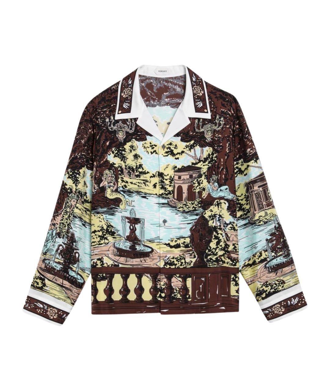 VERSACE Мульти шелковая кэжуал рубашка, фото 1