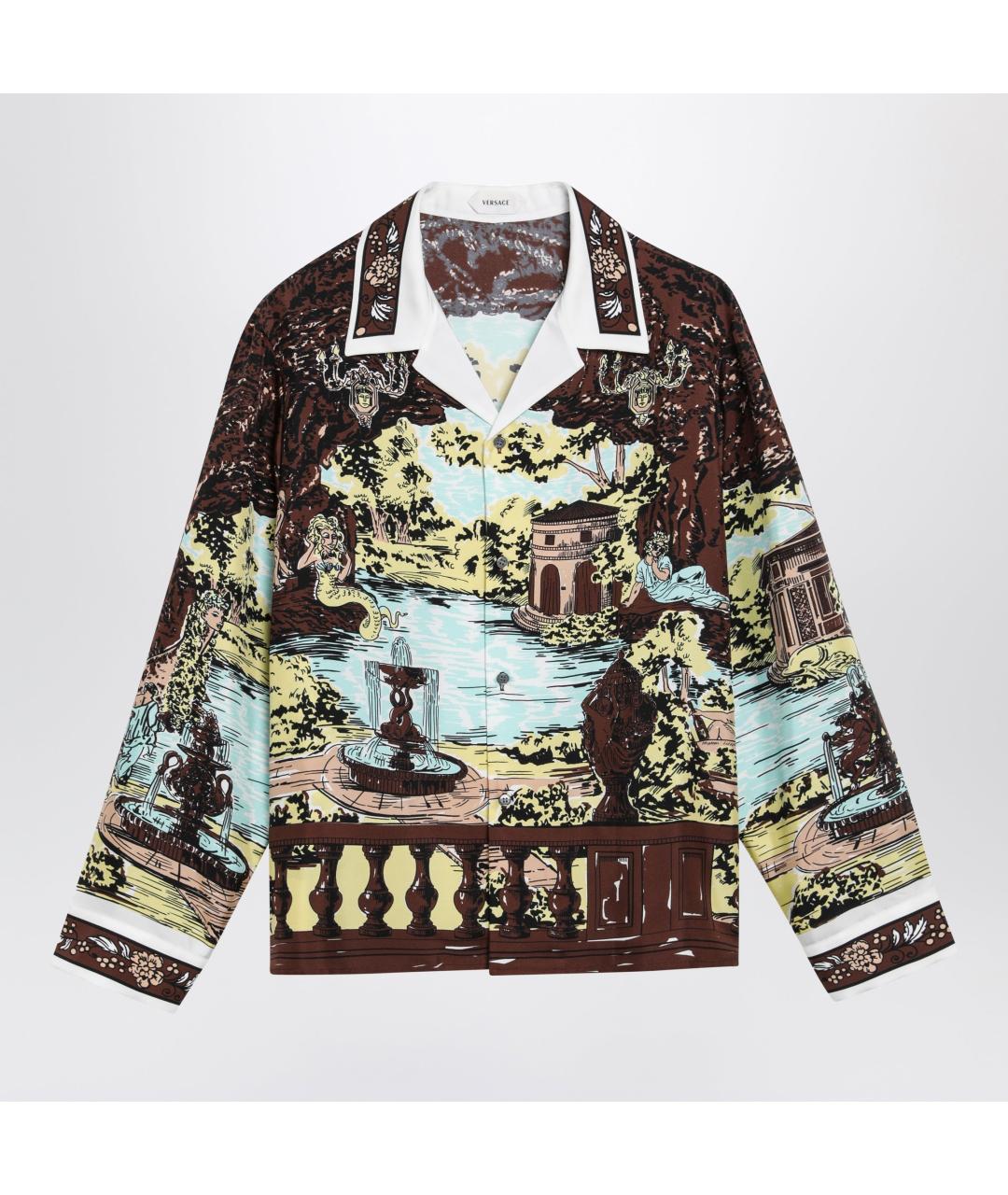 VERSACE Мульти шелковая кэжуал рубашка, фото 3