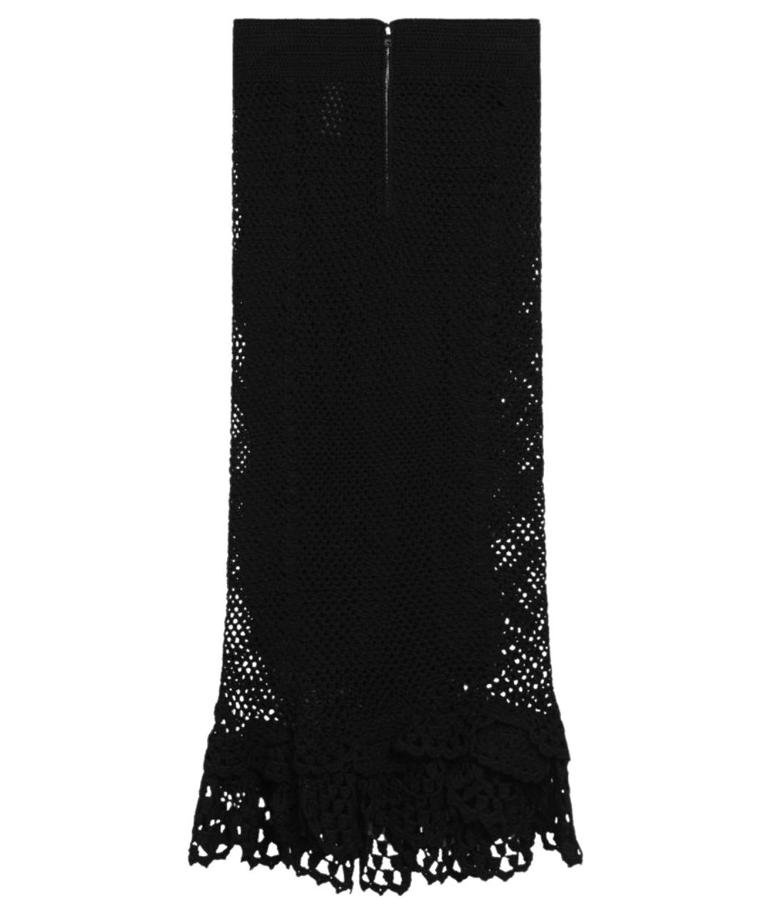 DOLCE&GABBANA Черная хлопковая юбка миди, фото 2