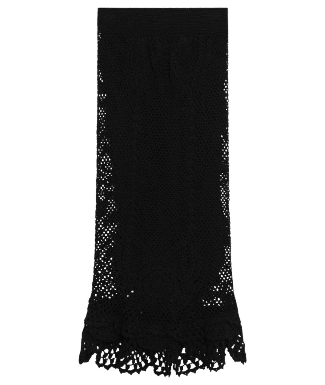 DOLCE&GABBANA Черная хлопковая юбка миди, фото 1