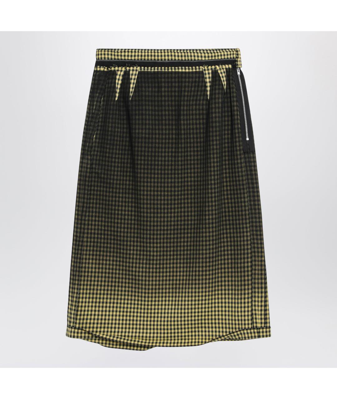 MAISON MARGIELA Серая шерстяная юбка миди, фото 3