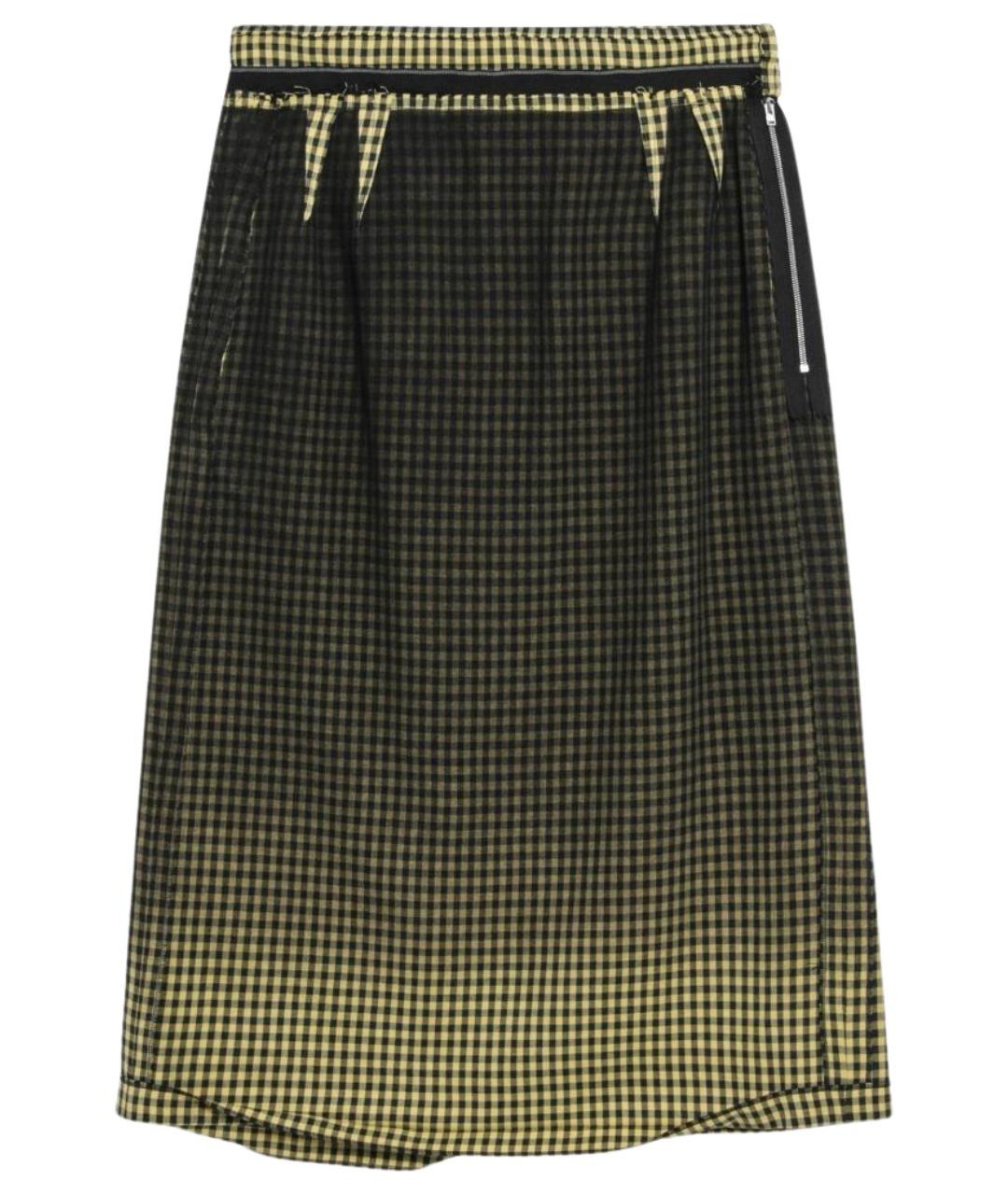 MAISON MARGIELA Серая шерстяная юбка миди, фото 1