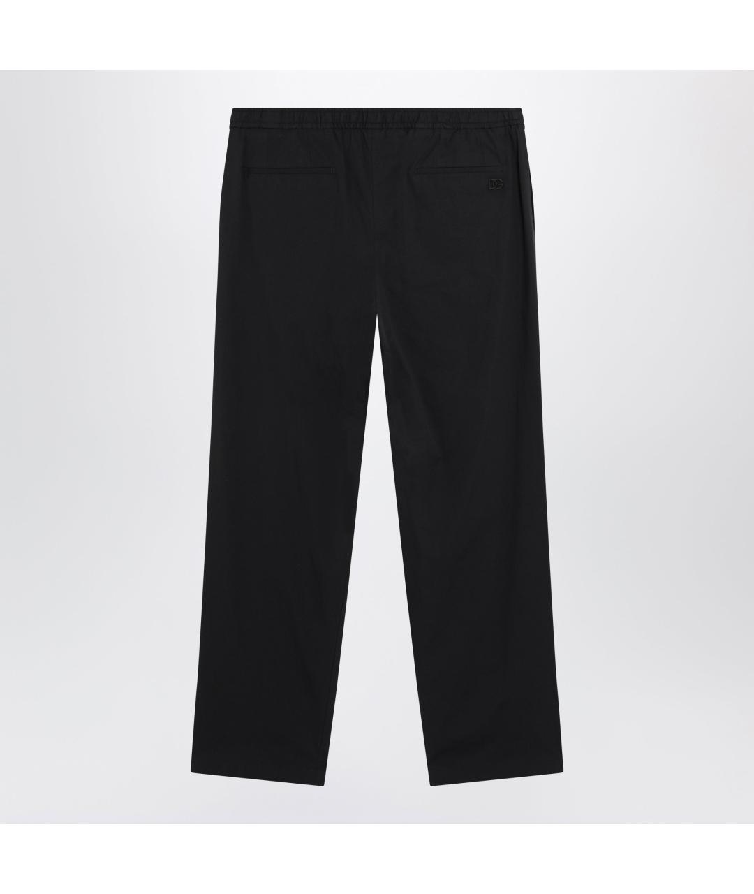 DOLCE&GABBANA Черные хлопковые повседневные брюки, фото 2