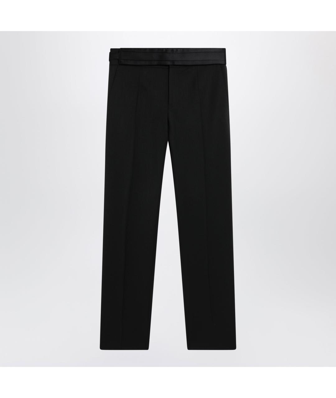 DOLCE&GABBANA Черные шерстяные повседневные брюки, фото 3
