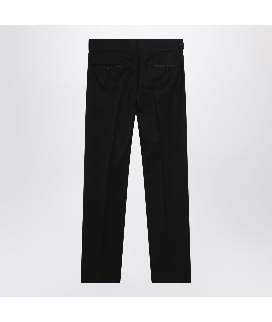 DOLCE&GABBANA Черные шерстяные повседневные брюки, фото 2