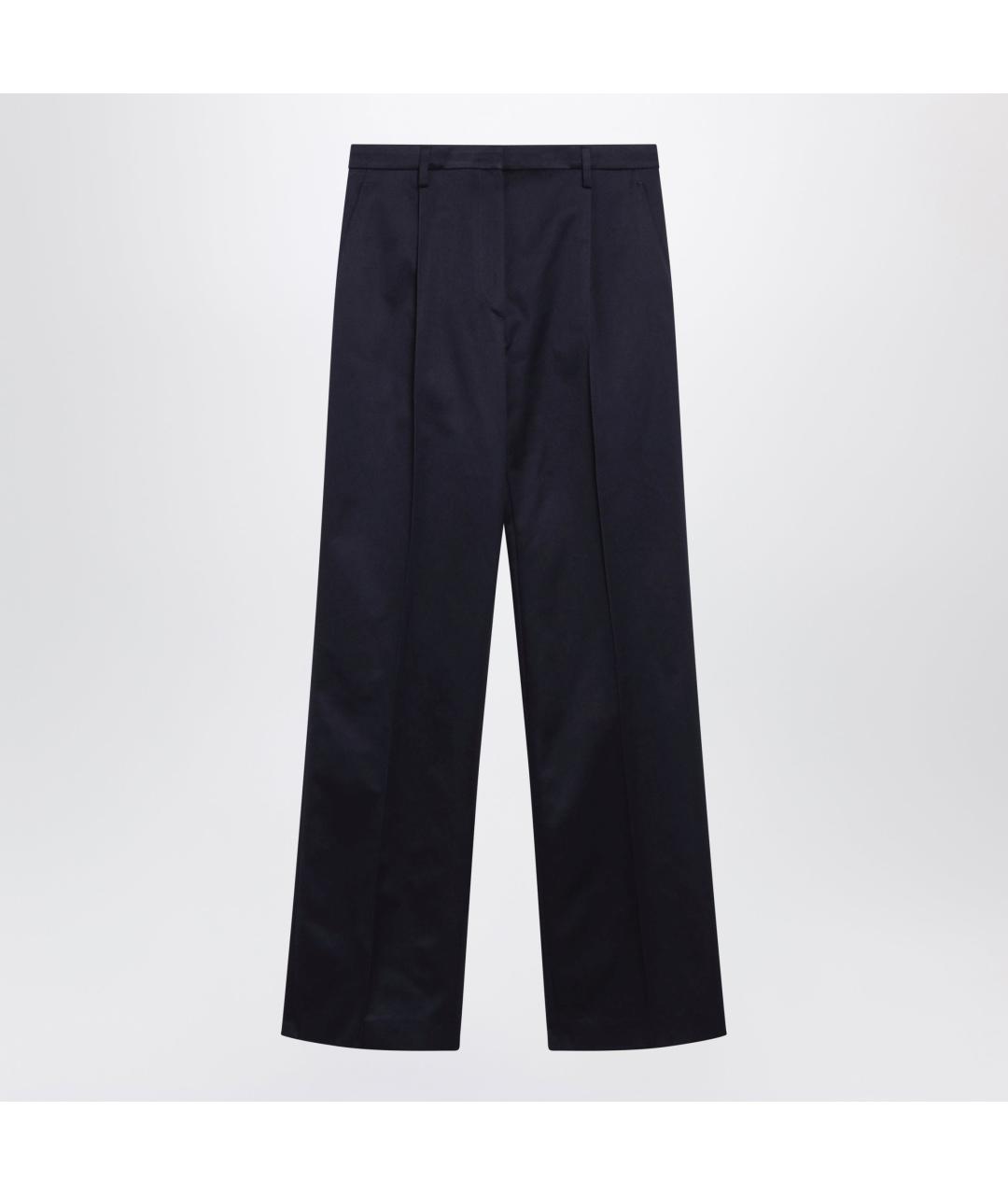 PRADA Синие хлопковые прямые брюки, фото 3