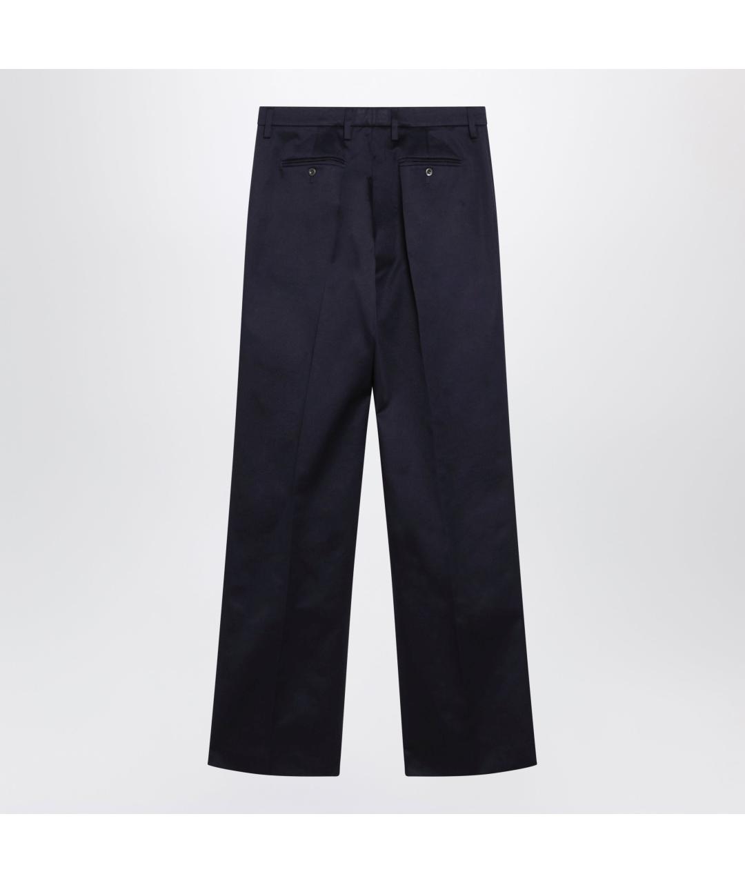 PRADA Синие хлопковые прямые брюки, фото 2