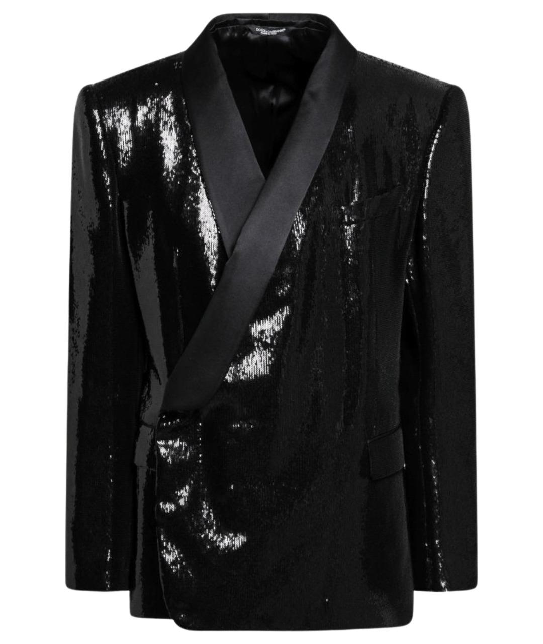 DOLCE&GABBANA Черный полиэстеровый пиджак, фото 1