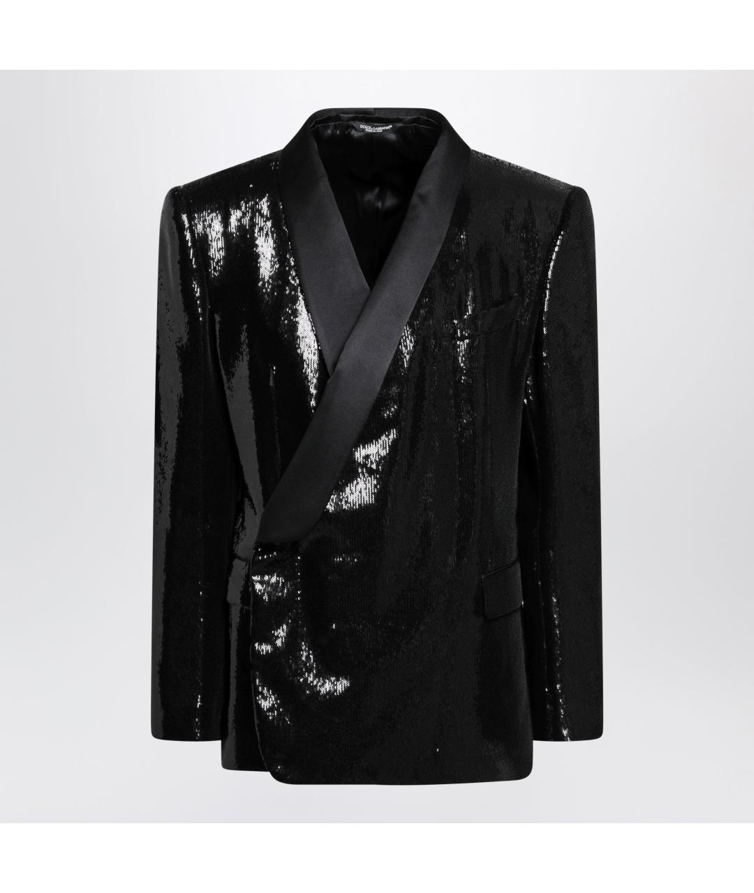 DOLCE&GABBANA Черный полиэстеровый пиджак, фото 3