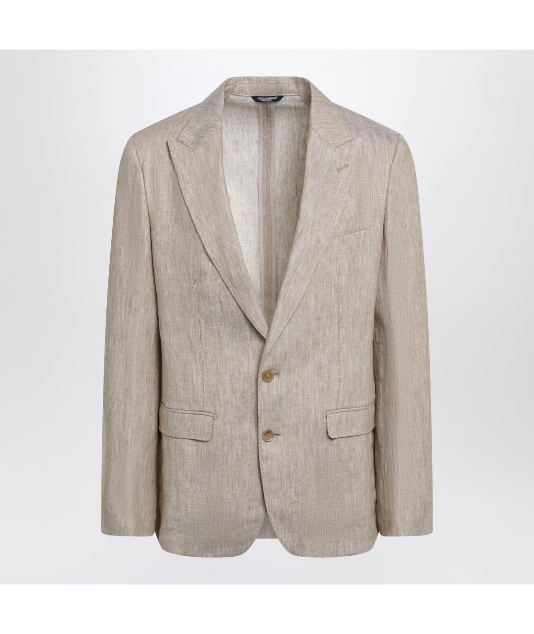 DOLCE&GABBANA Бежевый льняной пиджак, фото 3