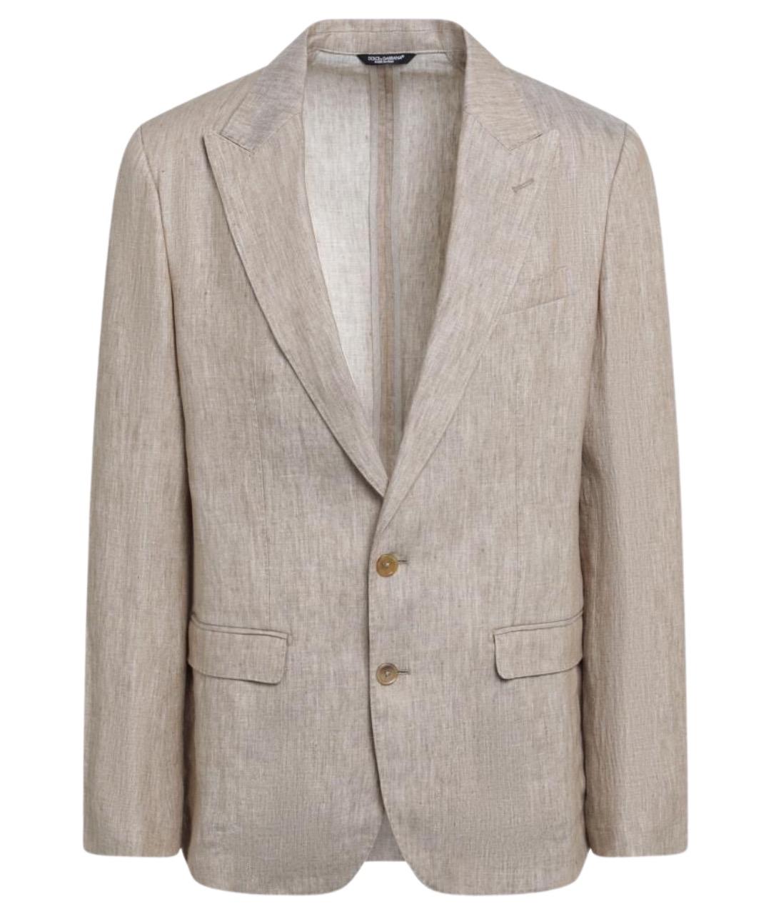 DOLCE&GABBANA Бежевый льняной пиджак, фото 1
