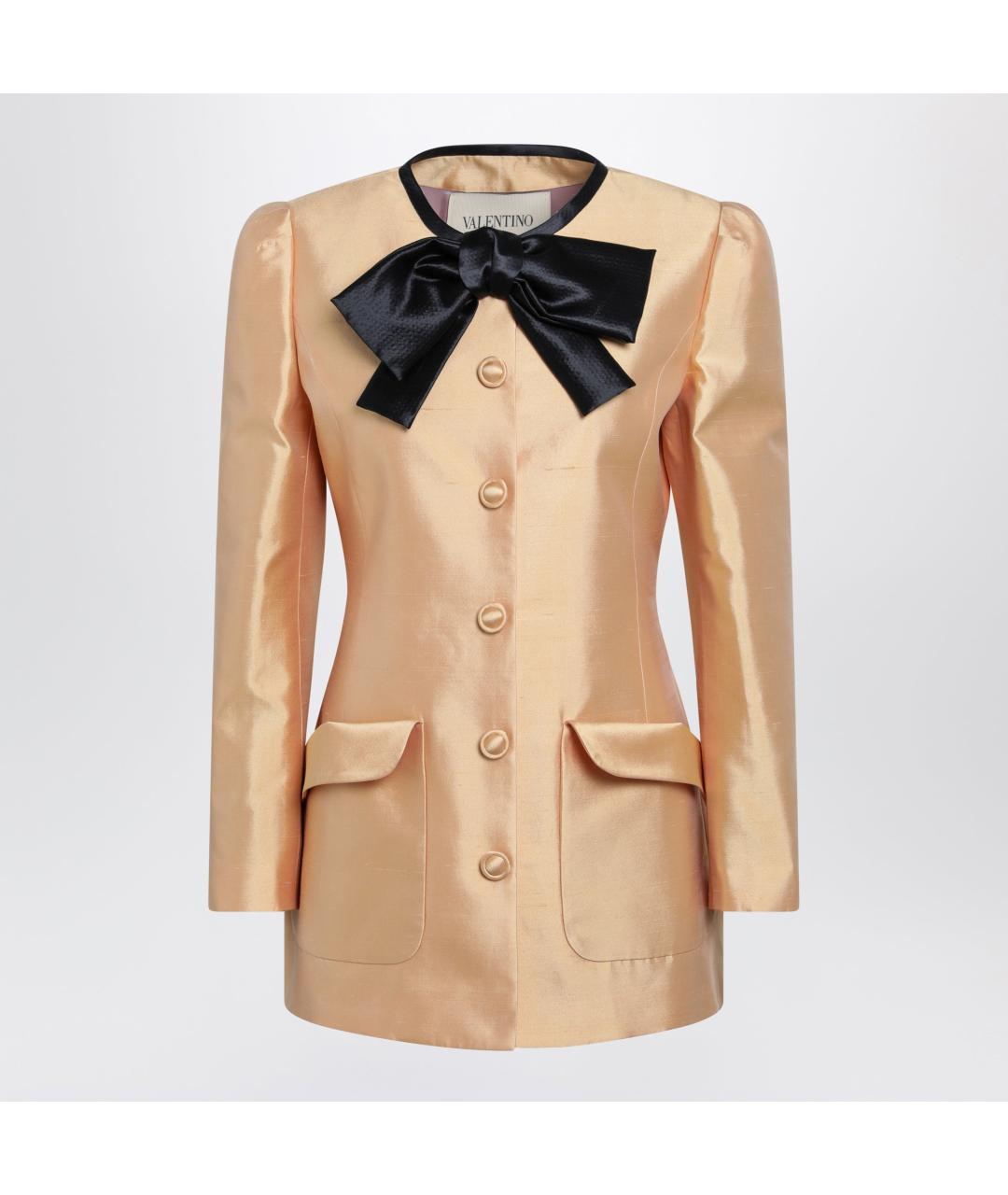 VALENTINO Оранжевое шелковое пальто, фото 3