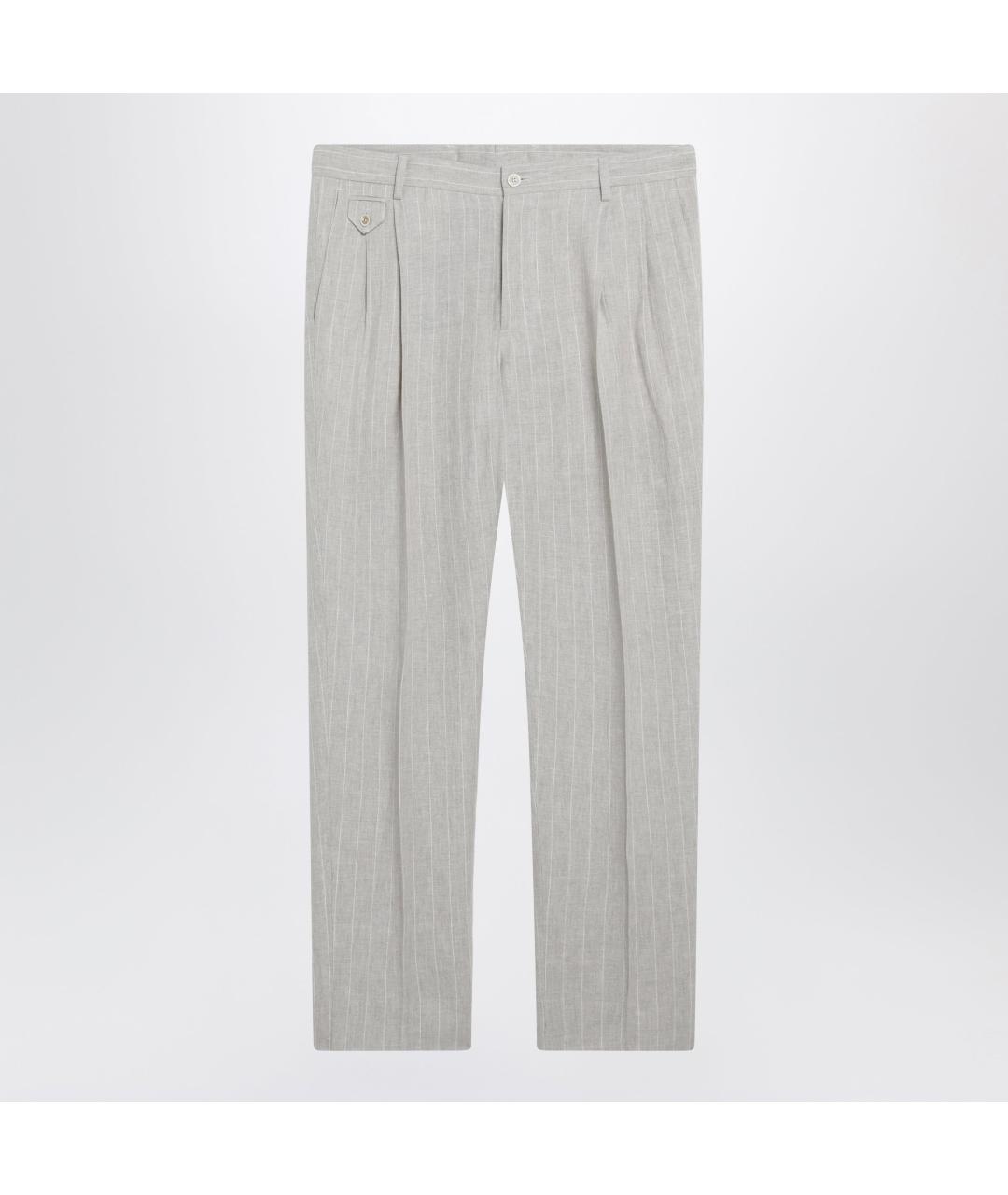 DOLCE&GABBANA Мульти льняные повседневные брюки, фото 3