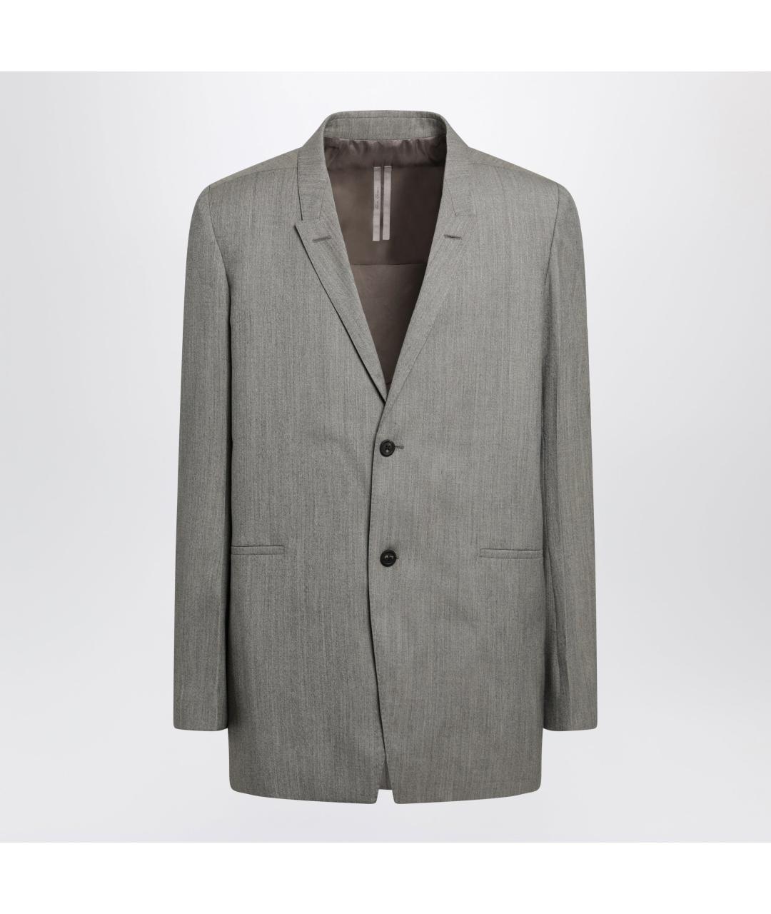 RICK OWENS Серый шерстяной пиджак, фото 3