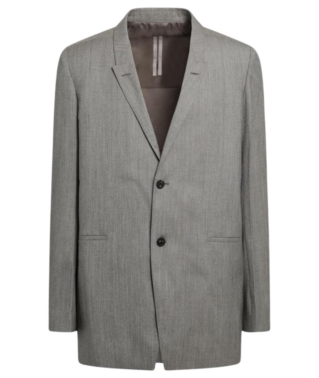 RICK OWENS Серый шерстяной пиджак, фото 1